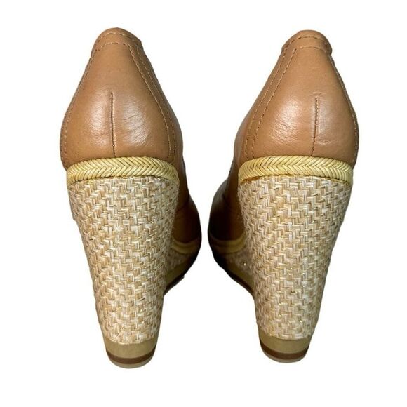 Bacio 61 Shoes Womens 9 W Wide Tan‎ Espadrille Wedge Preppy Neutral Minimalist - Picture 7 of 13